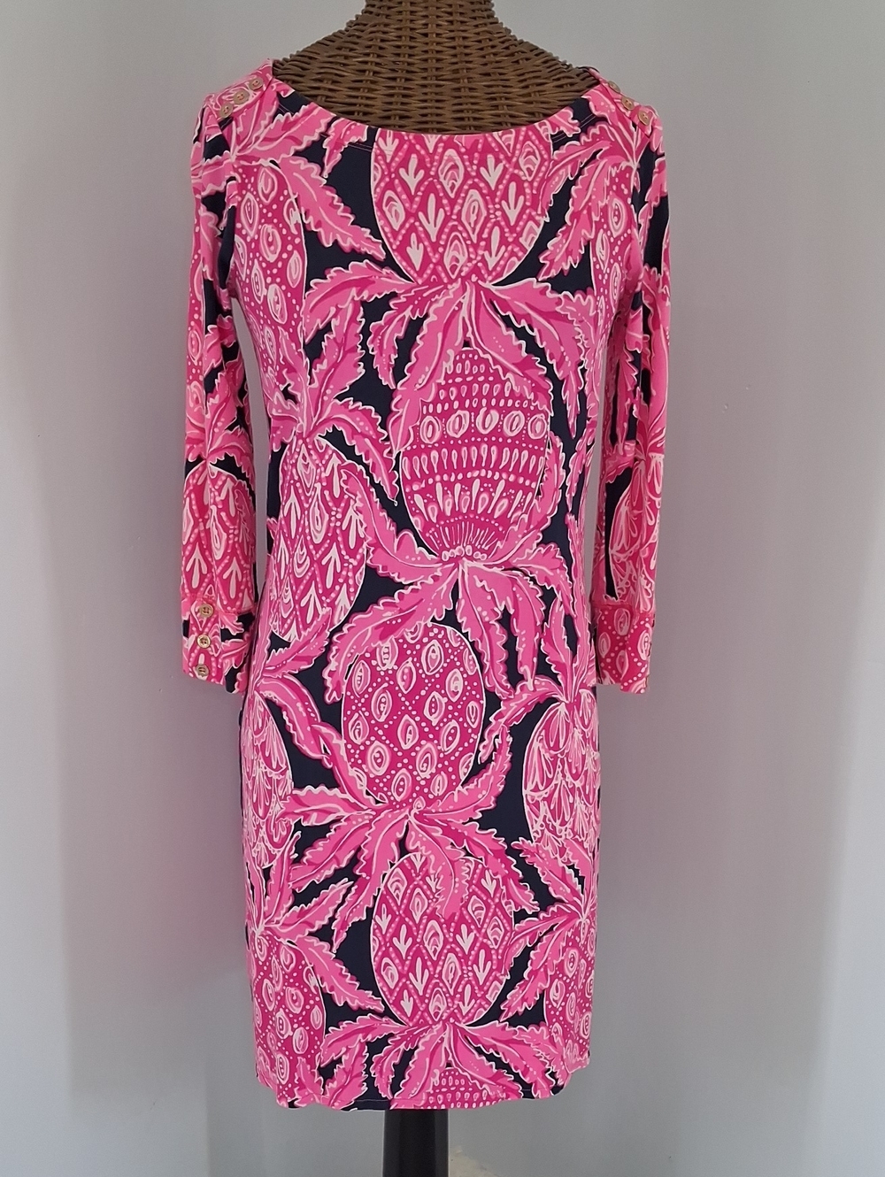Lilly Pulitzer Hot Pink and White Tropical Print